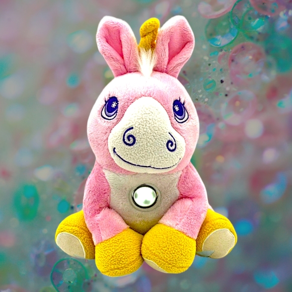 Idea Village Flashlight Friends Pink Unicorn, Bedtime Buddy LED Plush 10” - Picture 1 of 8